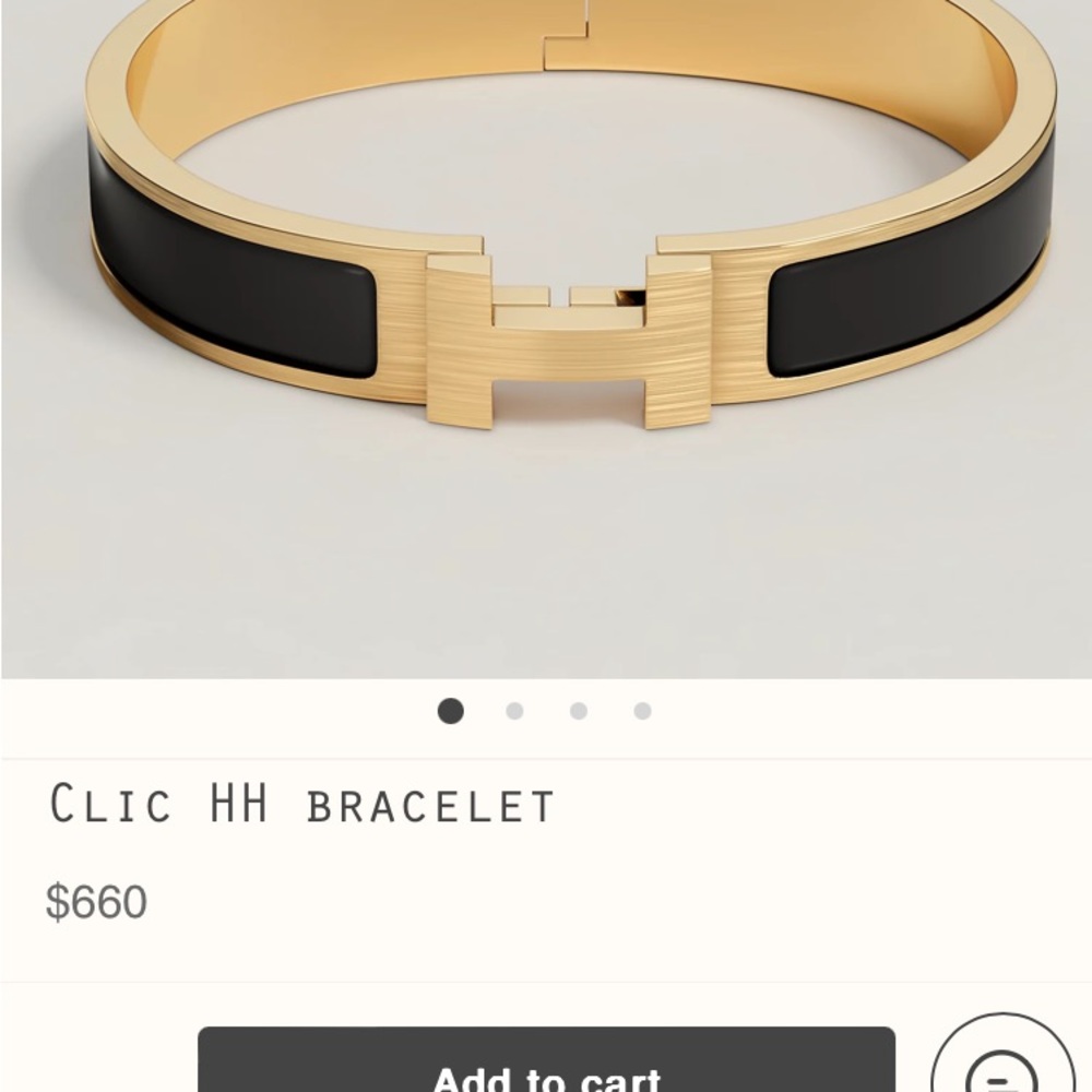 black and Gold plated Hermes Bracelet